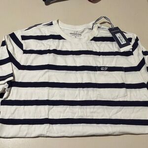 Vineyard Vines Navy and White Striped Tee